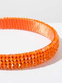 1 pieza Diadema de cristal simple y elegante, diadema delgada hecha a mano con cuentas, accesorio de cabello versátil, elegante y de uso diario