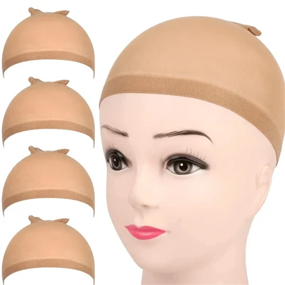 4pcs Stocking Wig Caps Non-Slip Stretchy Nylon Wig Caps For Women, Soft And Breathable Close End Wig Caps