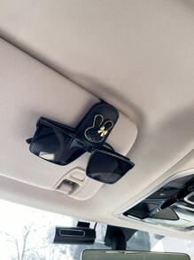 卡通兔子汽车太阳镜夹，创意汽车遮阳板眼镜架，女士卡片夹