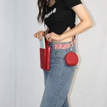 Women's Modern Minimalist Shoulder Crossbody Bag Large Capacity Stylish Versatile PU Leather Wallet Purse Wallet Phone Bag For Women Wallet - Red - View 5