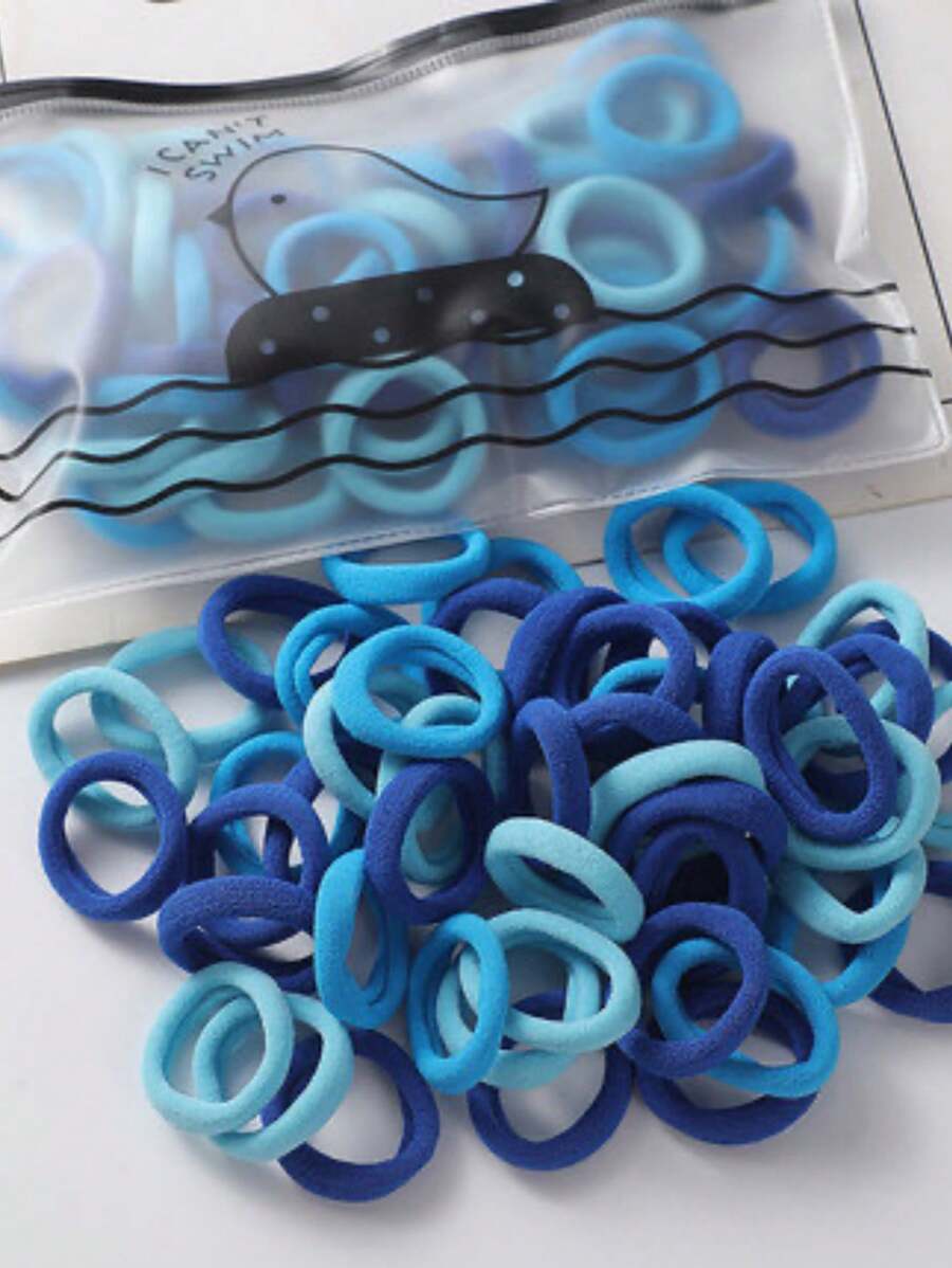 100pcs Bird Theme Small Hair Ties, Solid Color, Gentle And Non-Damaging, High Elasticity, Durable Basic Style Hair Ties, Suitable For Daily Use