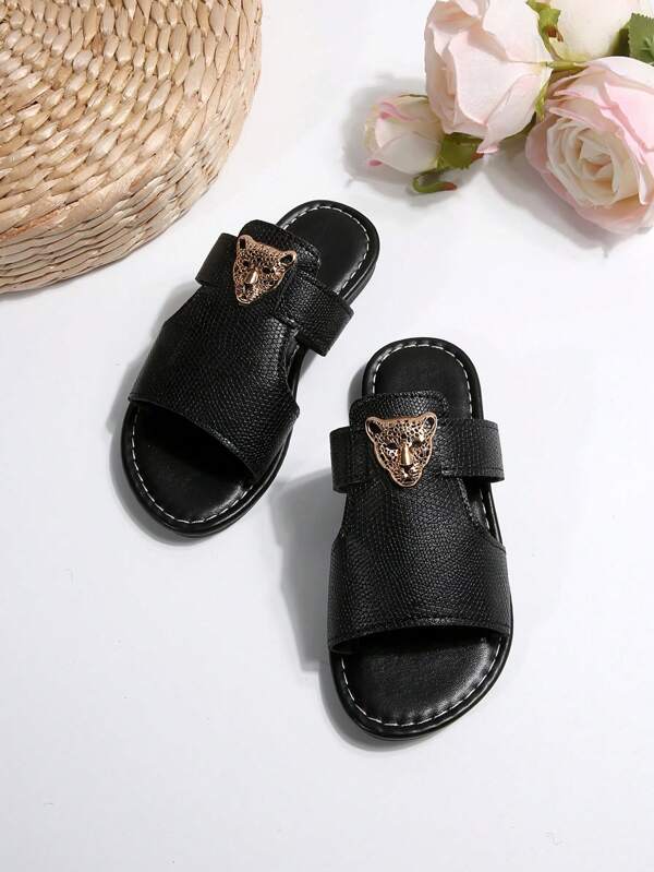 Pantuflas con estampado animal, sandalias informales livianas para usar en casa y al aire libre para niños, nuevo lanzamiento de verano