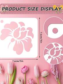 20pcs Floral Stencil Templates, Made Of PET Material, Reusable For Wall, Clothes, DIY, Books, Painting, Back To School Gifts,Back To School,School Supplies