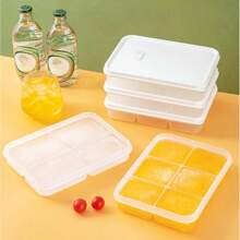 1 Piece / 2 Pieces Ice Cube Tray With Lid - 6 Cubes Per Tray, Ice Cubes Trays For Freezer With Box/Container, Ice Cube Tray Large For Baby Food, Cocktail, Ice Coffee And Blenders