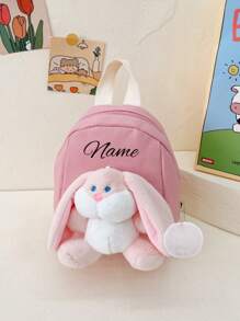 Customized Bags With Personalized Names Or Holiday Messages. Customize Your Own Backpack, Mini Cartoon Casual Cute Rabbit Backpack School Bag, You Can It Names, Letters, Lucky Numbers, Etc. Is Perfect For Daily Adaptation To School, Dance Classes, Travel, And Birthday Gifts Friends Daughters. It'S Unforgettable. Packaging, Christmas Gifts, New Year Other Prints Are Placed Randomly.,Multi-Functional,Ornamental,Letter,Stylish,Modern,Colorful,Cute,Adorable,Casual,Custom,Personalised,Unique,Customized,Ideal Gifts For Him,Ideal Gifts For Her