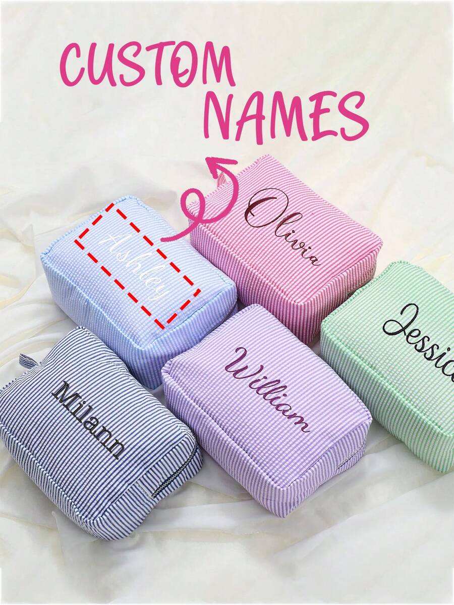 Custom Makeup Bag, Bridal Shower Gift, Personalized Bridesmaid Gifts, Wedding Gift, Travel Toiletry Bag, Cosmetic Bag, Birthday Gift For Her, Personalized Cosmetic Bag, Monogrammed Toiletry Bag, Bridal Gift, Bridesmaid Proposal Gift, Bridesmaid Makeup Bag, Cosmetic Pouch, Custom Christmas Ornaments, Funny Secret Santa Gifts, Makeup Bag, Travel Accessories - Multicolor - View 1