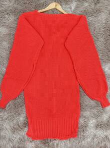 Super Autumn/Winter Knitted Cardigan Puff Sleeve Women's Cardigan New Arrival - trái cam - Xem 2