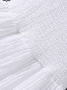 Tween Girl 1pc Casual Solid Color Square Neck Oxford Jumper Dress, Summer