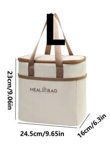 1pc Lunch Box Bag For Office Workers, Student Carrying Rice Bag, Aluminum Foil Insulated Waterproof Meal Bag, Lunch Box Bag, Thickened Rice Carrying Bag - Khaki - View 15