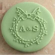 Customize Text With 2 Cookies Cake Decorations Halloween And Christmas DIY Cutters Sugar Cake Templates Wedding Clay Fondant Embosser Name Cake Mold Handmade Cookie/Biscuit Embosser Stamp