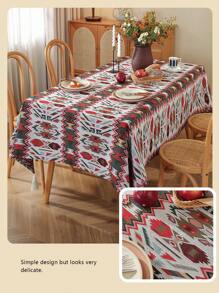 1 Pc Bohemian Style Polyester Tablecloth, Suitable For Camping, Restaurant, Bedroom Decor