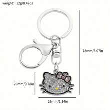 Sanrio (Authorized) 1 Sparkling Rhinestone Keychain - Cute Metal Pendant With Lobster Buckle, Suitable For Bags And Backpacks