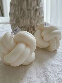 Molde de vela e gesso de malha com nós DIY - Ferramenta de artesanato de silicone para designs esféricos exclusivos, perfeita para velas de aromaterapia e projetos decorativos, suprimentos para fabricação de velas - Branco - Ver 2