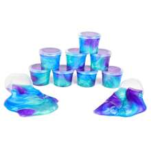 Set de 8-28 piezas de mini slimes, slime pre-hecho azul y morado, rellenos sueltos para fiestas de slime, paquetes de slime galaxy elásticos y no pegajosos, ideal para el Día de San Valentín, cumpleaños, Navidad, relleno de cestas de Pascua