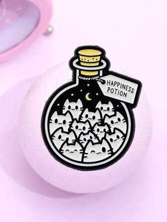 1pc Cute Cat Brooch, Cartoon Enamel Badge, Children's Badge, Jewelry Accessory, Gift For Friends