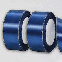 Paquete de 2 piezas de cinta dorada de 4 cm de ancho y 21 m de largo, para manualidades en ramos de rosas, decoración de tartas y cajas de regalo, decoración de bodas, cinta de satén