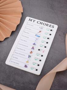 1pc Self-Discipline Check-In, Study Table, Good Habit Formation Plan, Summer Task Time Checklist Plan Office And School Supplies Great Gift For Family And Friends!