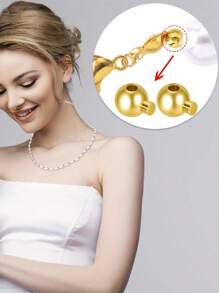 Round Crimp Beads,Stopper Beads Bead Caps For Jewelry Making, Spacer Beads Metal Bead Stopper Crimp Charms For Bracelet Necklace Ends Accessories