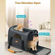 可折叠小型狗/猫手提包，透气单肩手提包，适用于户外宠物用品便携式手提包 - 彩色 - 查看 6