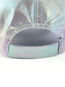 1pc Couple Patent Leather Brim Street Wear Sun-Shielding Decorated Baseball Cap