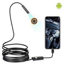 Caméra d'endoscope de 5,5 mm étanche IP67 avec câble souple/rigide réglable, 6 LED, convient aux téléphones Android et PC