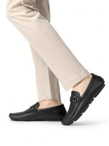 Men's Penny Loafers Moccasins Shoes - Black - View 3