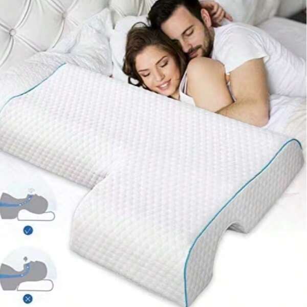 Oreiller en mousse à mémoire de forme sans pression pour couple, rebond lent sans empreinte de la main, aide au sommeil, oreiller en mousse à mémoire de forme pour deux personnes