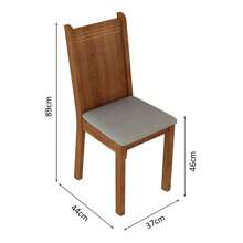 Juego de comedor con mesa y 4 sillas Madesa Rute color marrón y beige 01 diseño moderno para dining familiar cómodo y duradero tela lisa - Marrón y beige - Ver 4