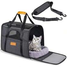 可折叠小型狗/猫手提包，透气单肩手提包，适用于户外宠物用品便携式手提包 - 彩色 - 查看 8