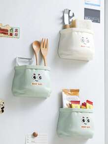 1pc Creative Refrigerator Magnetic Storage Box Kitchen Storage Punch-Free Wall-Mounted Refrigerator Outside Magnetic Multifunctional Shelf. Best Gifts Valentine Day Birthday Kitchen Decor - Multicolor - View 2