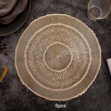 1 pièce/4 pièces/6 pièces Sets de table décoratifs en PVC résistant à la chaleur et antidérapants en forme de méduse avec feuille d'or ajourée, pour hôtels, restaurants, fêtes, mariages et vacances