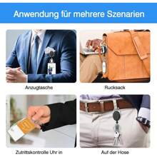 Ensemble de 40 Porte-clés Rétractables pour Cartes ID & Clés – Mousqueton & Clip Ceinture, Parfait pour Bureaux et Contrôle d'Accès