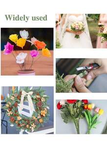 50pcs/100pcs Floral Stem,Green Flower Stem Sticks DIY Floral Material Handmade Wire Stem Accessories,Waterproof Iron Wire For Easter Decorations And Handmade Projects,Mother's Day Decoration,For Wedding Bouquet DIY Crafts And Flower Arrangement Decoration Accessories Gifts Birthday Graduation