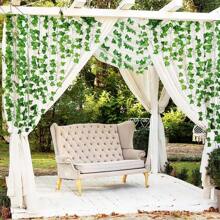 1/4 piezas, Hojas de batata, Guirnalda de eucalipto falso, Guirnalda de hojas de eucalipto de dólar plateado de 5.9 pies/180 cm, Enredaderas de follaje artificial para decoración de bodas, fiestas, manteles, mesas, hogar, oficinas, verano, regalos, graduación, plantas falsas