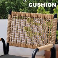 GOCAPTAIN Patio Wicker Chairs Set Of 2, Balcony Rattan Chairs With Metal Frame & Square Pattern Design For Outdoor, Lawn, Deck, Porch, Balcony, Backyard And Garden