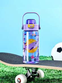 1pc600ml带吸管婴儿儿童水杯小学生卡通便携防摔塑料杯幼儿园学校户外用便捷水壶宝宝喝水杯