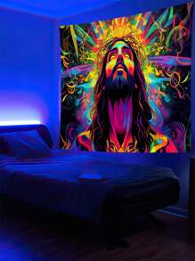 Blacklight UV-reactief wandtapijt Glow in the Dark Wandtapijt voor de slaapkamer