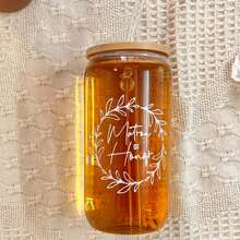 5件套伴娘求婚婚礼礼物套装，伴娘礼物，准新娘礼物，16盎司玻璃杯，化妆包，婚礼装饰，家居装饰，房间装饰，派对回礼，生日毕业派对装饰，单身派对装饰