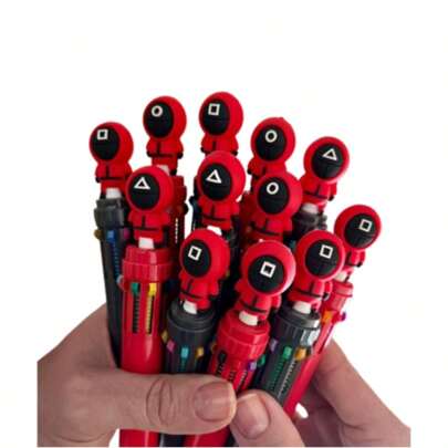 Caneta esferográfica multicores -papelaria fofa de personagens lindos- caneta multifuncional