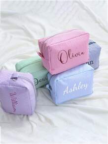 Custom Makeup Bag, Bridal Shower Gift, Personalized Bridesmaid Gifts, Wedding Gift, Travel Toiletry Bag, Cosmetic Bag, Birthday Gift For Her, Personalized Cosmetic Bag, Monogrammed Toiletry Bag, Bridal Gift, Bridesmaid Proposal Gift, Bridesmaid Makeup Bag, Cosmetic Pouch, Custom Christmas Ornaments, Funny Secret Santa Gifts, Makeup Bag, Travel Accessories - Multicolor - View 3
