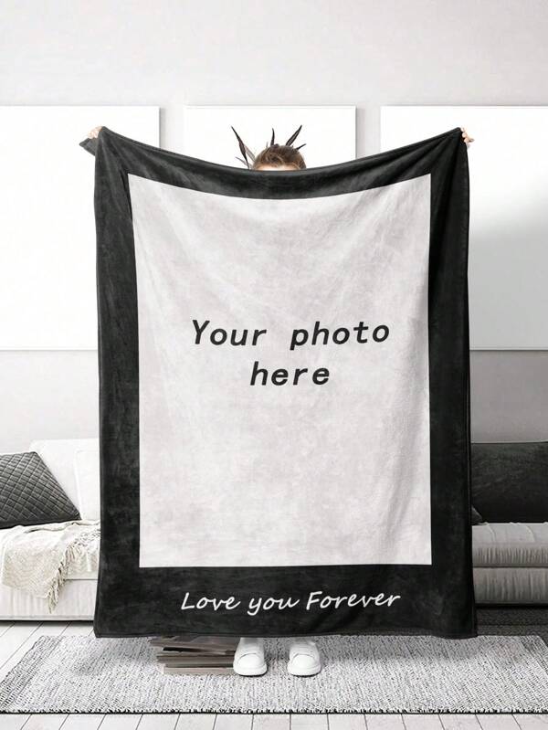 1 pieza de Manta de franela personalizada con fotografía, manta de vacaciones, manta regalo, manta suave y esponjosa de uso múltiple para exteriores, playa, camping, sala de estar, sofá, mascotas, oficina. Manta de vacaciones decorada con franela, cálida, suave, cómoda, única, regalo personalizado ideal para él, ella, novio, novia, papá, mamá, familia, amigos