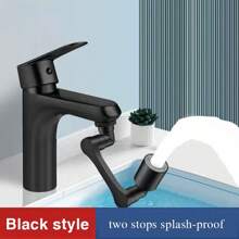 1080° ABS Material Rotatable Robotic Arm Universal Faucet, 2 Water Outlet Modes, Extended Faucet Washbasin Aerator Joint Anti-Splash Artifact