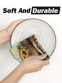 2pcs Spring & Summer Rooster Pattern Kitchen Hand Towels, Bathroom Towels, Dish Towels, Decorative Kitchen Table Accessories, Seasonal Home Kitchen Bathroom Decor, Indoor/Outdoor Party Supplies, Home Room Decor, Suitable For Daily Kitchen Decoration And Holiday Decor