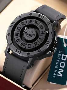 DOM 1款男士手表，十二星座磁吸式无框真皮表带防水休闲腕表，时尚百搭，适合作为圣诞礼物送给家人和朋友 - 款式 - 查看 15