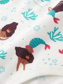 6 件装 女童美人鱼、心形、彩虹棉质三角裤 - 彩色 - 查看 4