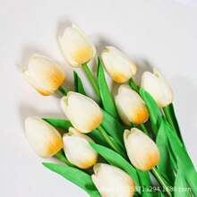 Ensemble principal de 6 tulipes artificielles, convient pour la décoration de la maison, décoration florale de table d'anniversaire, forçage de vraies et de fausses fleurs de tulipe (vase non inclus) pour symboliser la venue, la richesse et la prospérité - Multicolore - Voir 17