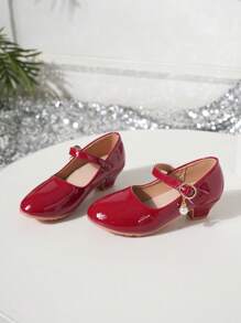 1 Pair Girls' Princess Pumps, Suitable For Spring And Autumn