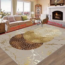 [Crystal Fleece 700g/㎡ Dotted Bottom 5mm Thickness] European-Style Living Room Bedroom Carpet, Washable, Non-Slip, Stain-Resistant Backing, Suitable For Bedroom, Dining Room, Kitchen, Office, Entrance, Living Room, Farmhouse Decoration, Indoor & Outdoor
