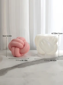 Molde de vela e gesso de malha com nós DIY - Ferramenta de artesanato de silicone para designs esféricos exclusivos, perfeita para velas de aromaterapia e projetos decorativos, suprimentos para fabricação de velas - Branco - Ver 8