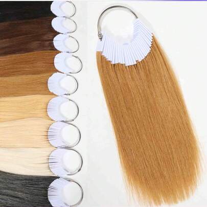 30 件真人头发样品直发片用于测试颜色染色测试非常适合专业人士使用 7 英寸 30 件/包发饰